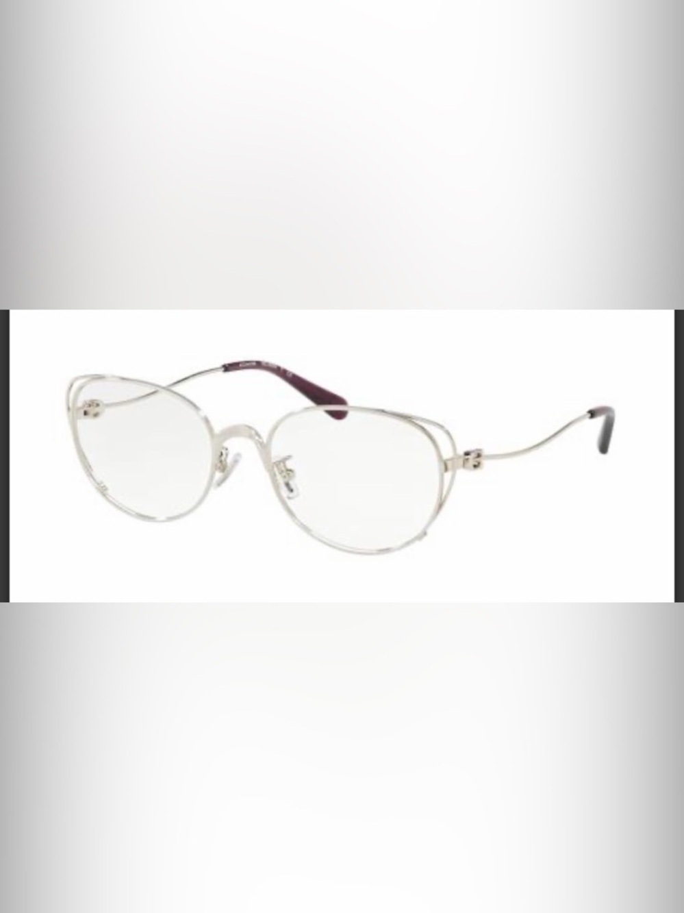 Coach Women's Rimless Eyeglasses in Silver and Purple with Black Case - HC5095